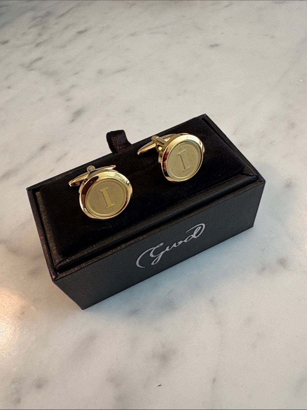 Gold Monogram 'I' Cufflinks - Unbranded